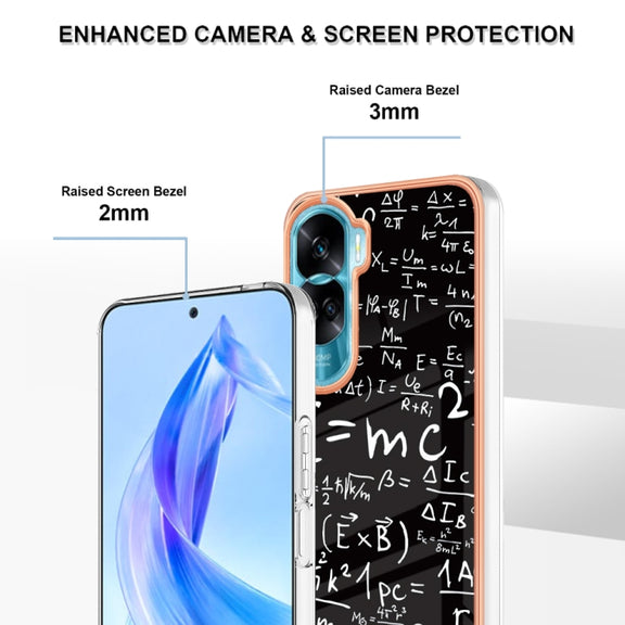 For Honor 90 Lite 5G Electroplating Marble Dual-side IMD Phone Case(Equation)
