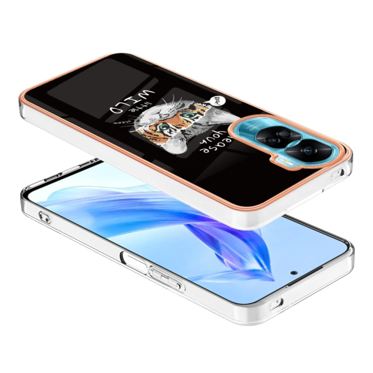 For Honor 90 Lite 5G Electroplating Marble Dual-side IMD Phone Case(Natural Growth)