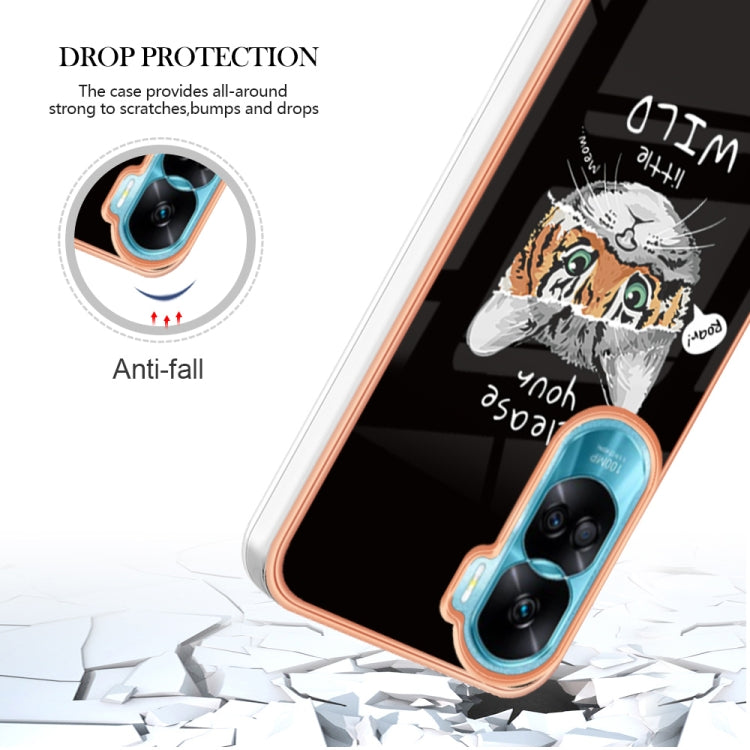 For Honor 90 Lite 5G Electroplating Marble Dual-side IMD Phone Case(Natural Growth)