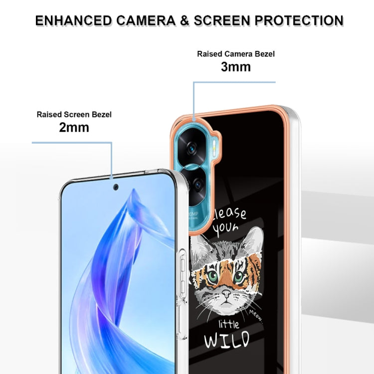 For Honor 90 Lite 5G Electroplating Marble Dual-side IMD Phone Case(Natural Growth)