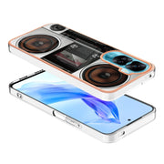 For Honor 90 Lite 5G Electroplating Marble Dual-side IMD Phone Case(Retro Radio)