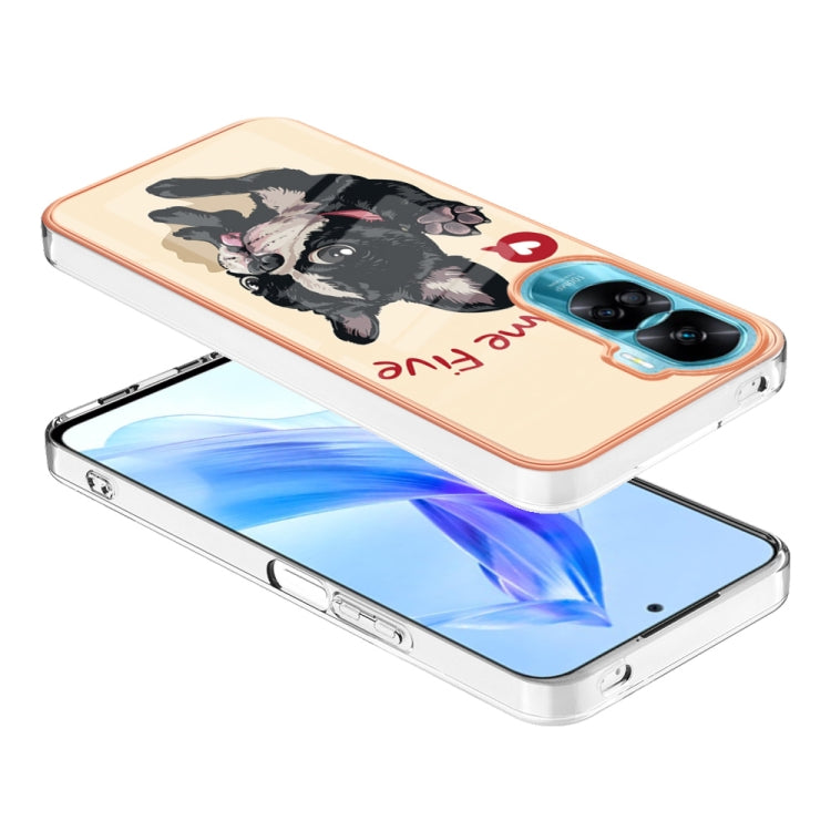 For Honor 90 Lite 5G Electroplating Marble Dual-side IMD Phone Case(Lucky Dog)