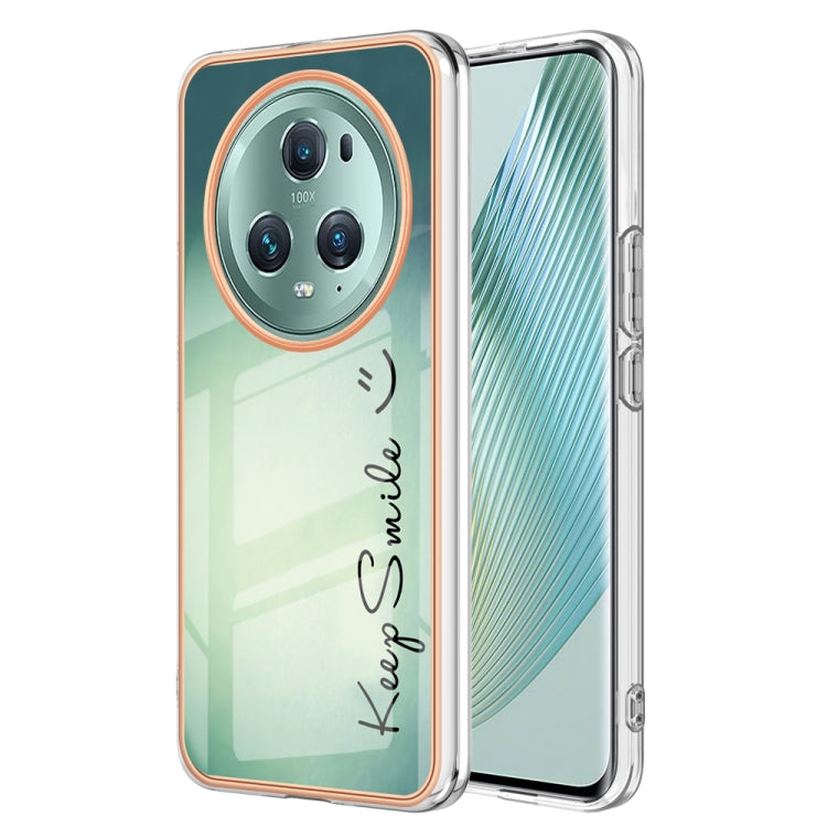 For Honor Magic 5 Pro Electroplating Marble Dual-side IMD Phone Case(Smile)