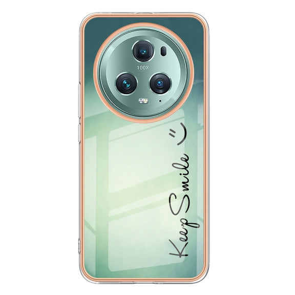 For Honor Magic 5 Pro Electroplating Marble Dual-side IMD Phone Case(Smile)