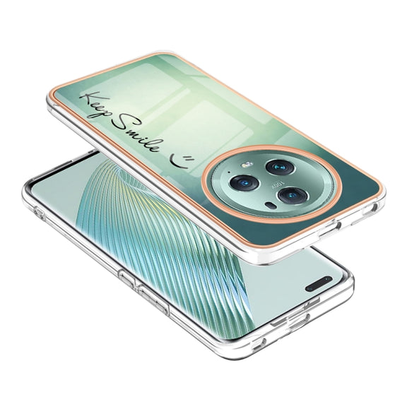 For Honor Magic 5 Pro Electroplating Marble Dual-side IMD Phone Case(Smile)
