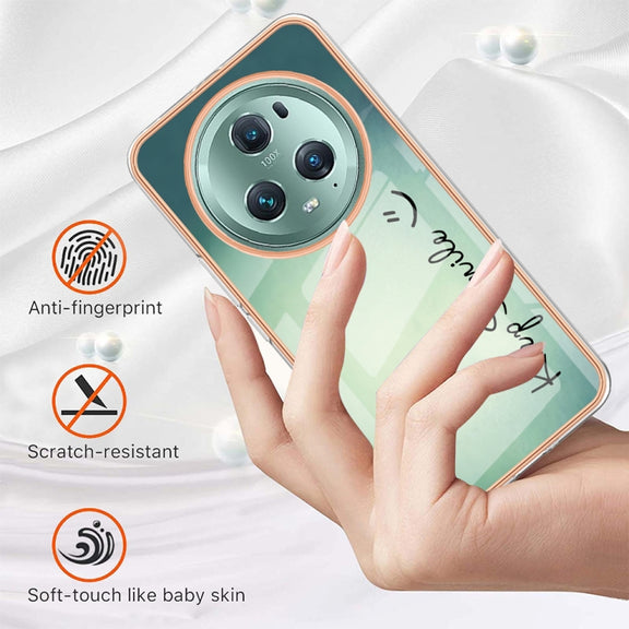 For Honor Magic 5 Pro Electroplating Marble Dual-side IMD Phone Case(Smile)