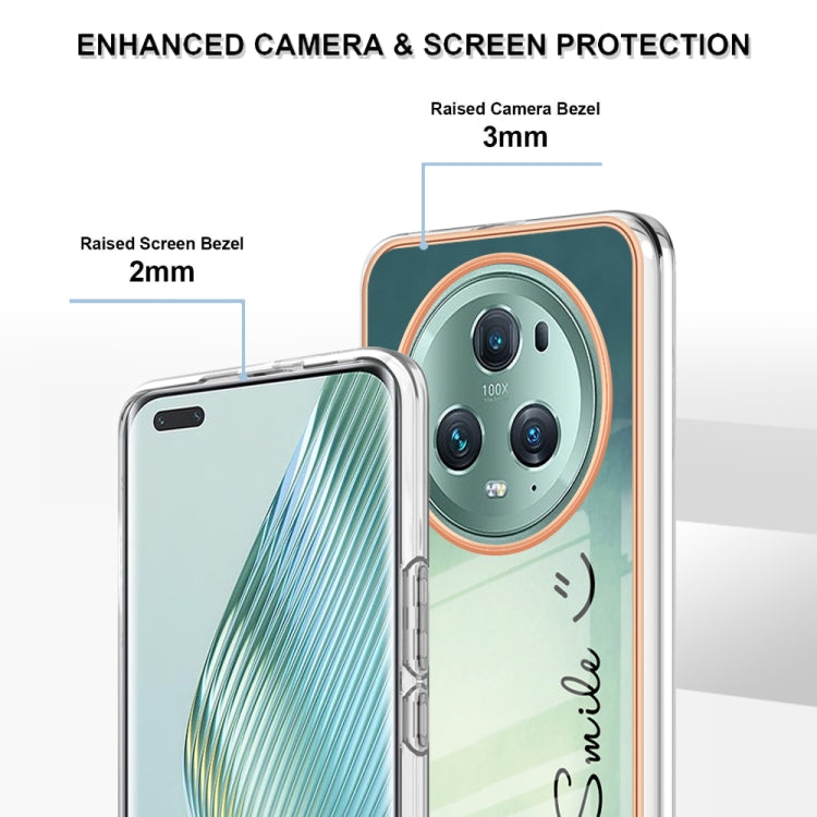 For Honor Magic 5 Pro Electroplating Marble Dual-side IMD Phone Case(Smile)