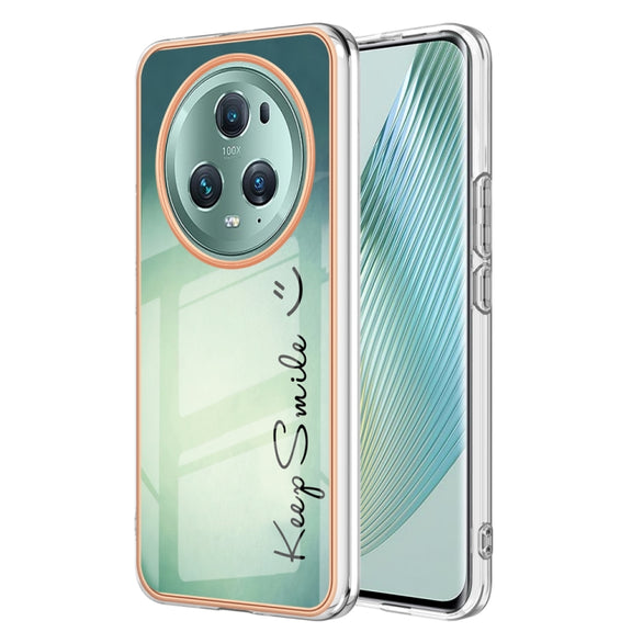 For Honor Magic 5 Pro Electroplating Marble Dual-side IMD Phone Case(Smile)