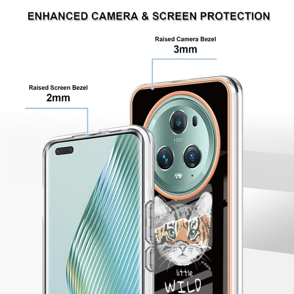 For Honor Magic 5 Pro Electroplating Marble Dual-side IMD Phone Case(Natural Growth)