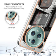 For Honor Magic 5 Pro Electroplating Marble Dual-side IMD Phone Case(Retro Radio)