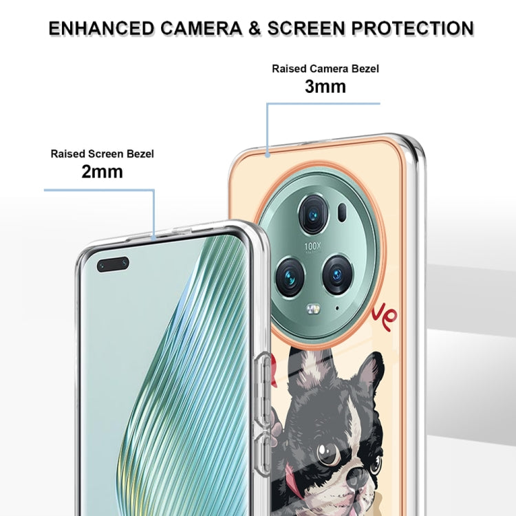 For Honor Magic 5 Pro Electroplating Marble Dual-side IMD Phone Case(Lucky Dog)