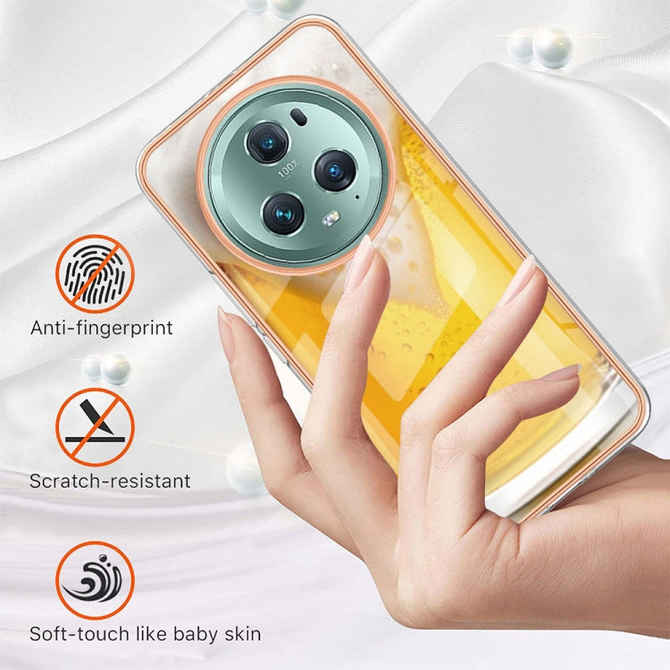 For Honor Magic 5 Pro Electroplating Marble Dual-side IMD Phone Case(Draft Beer)