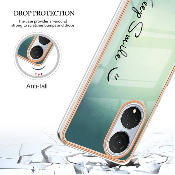 For Honor X7 Electroplating Marble Dual-side IMD Phone Case(Smile)