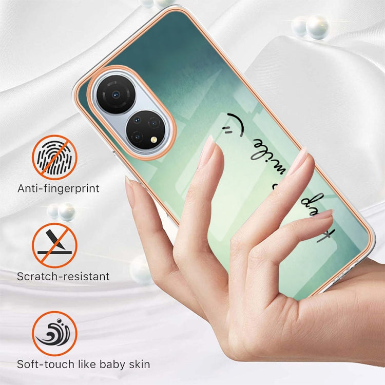 For Honor X7 Electroplating Marble Dual-side IMD Phone Case(Smile)