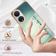For Honor X7 Electroplating Marble Dual-side IMD Phone Case(Smile)