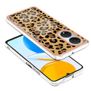 For Honor X7 Electroplating Marble Dual-side IMD Phone Case(Leopard Print)