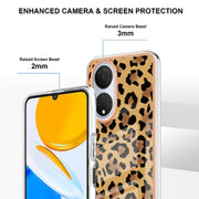 For Honor X7 Electroplating Marble Dual-side IMD Phone Case(Leopard Print)