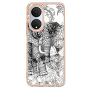For Honor X7 Electroplating Marble Dual-side IMD Phone Case(Totem Elephant)
