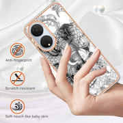 For Honor X7 Electroplating Marble Dual-side IMD Phone Case(Totem Elephant)