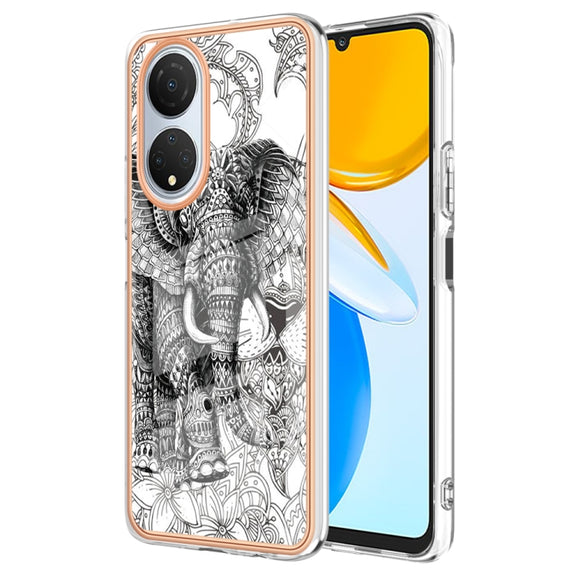 For Honor X7 Electroplating Marble Dual-side IMD Phone Case(Totem Elephant)