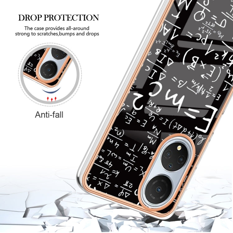 For Honor X7 Electroplating Marble Dual-side IMD Phone Case(Equation)