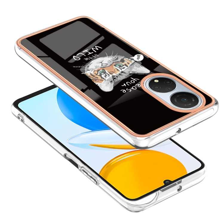 For Honor X7 Electroplating Marble Dual-side IMD Phone Case(Natural Growth)