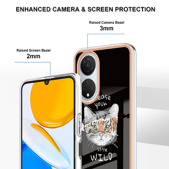 For Honor X7 Electroplating Marble Dual-side IMD Phone Case(Natural Growth)