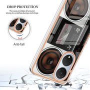 For Honor X7 Electroplating Marble Dual-side IMD Phone Case(Retro Radio)