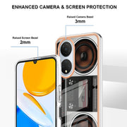 For Honor X7 Electroplating Marble Dual-side IMD Phone Case(Retro Radio)