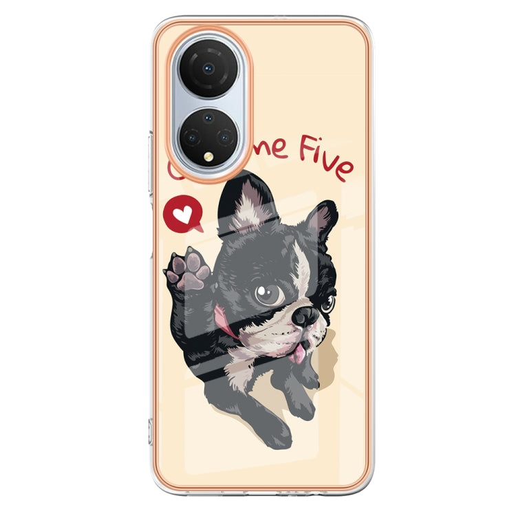 For Honor X7 Electroplating Marble Dual-side IMD Phone Case(Lucky Dog)
