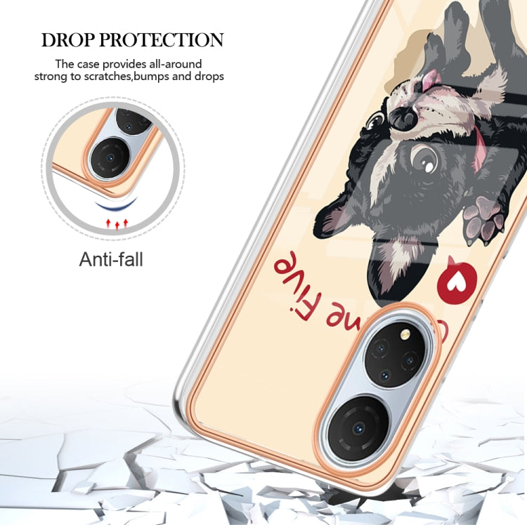 For Honor X7 Electroplating Marble Dual-side IMD Phone Case(Lucky Dog)