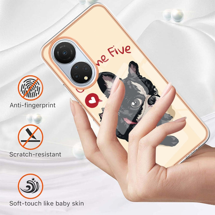 For Honor X7 Electroplating Marble Dual-side IMD Phone Case(Lucky Dog)