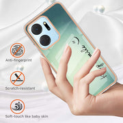 For Honor X7a Electroplating Marble Dual-side IMD Phone Case(Smile)