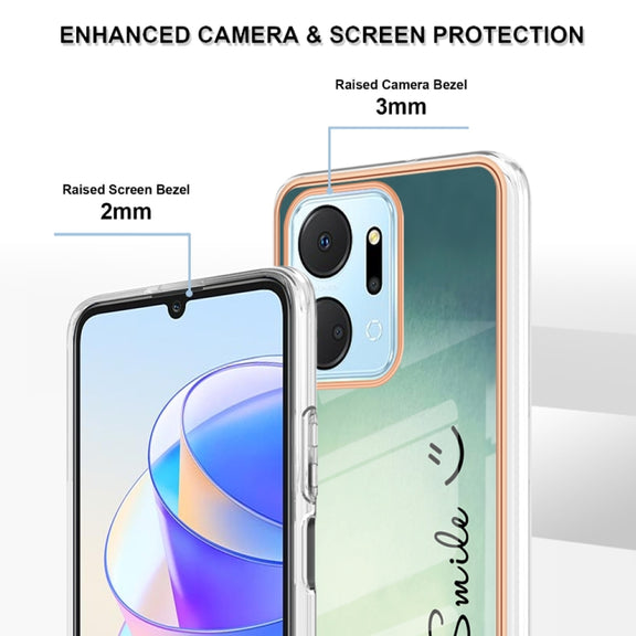 For Honor X7a Electroplating Marble Dual-side IMD Phone Case(Smile)