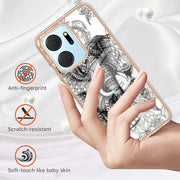 For Honor X7a Electroplating Marble Dual-side IMD Phone Case(Totem Elephant)