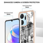 For Honor X7a Electroplating Marble Dual-side IMD Phone Case(Totem Elephant)