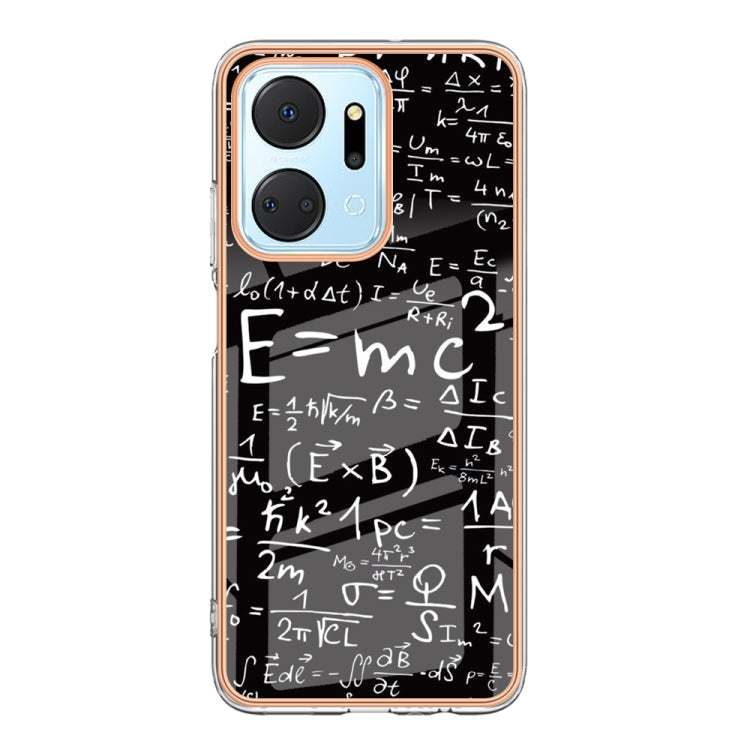 For Honor X7a Electroplating Marble Dual-side IMD Phone Case(Equation)