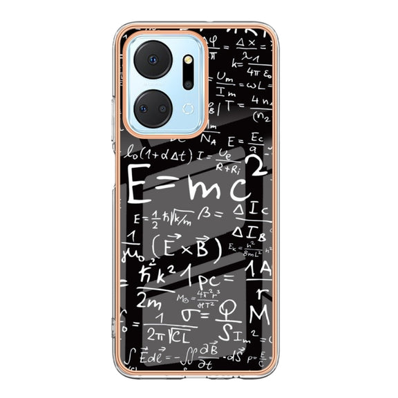 For Honor X7a Electroplating Marble Dual-side IMD Phone Case(Equation)