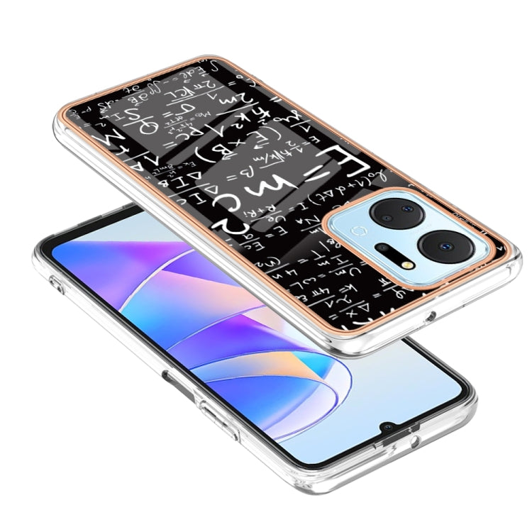 For Honor X7a Electroplating Marble Dual-side IMD Phone Case(Equation)