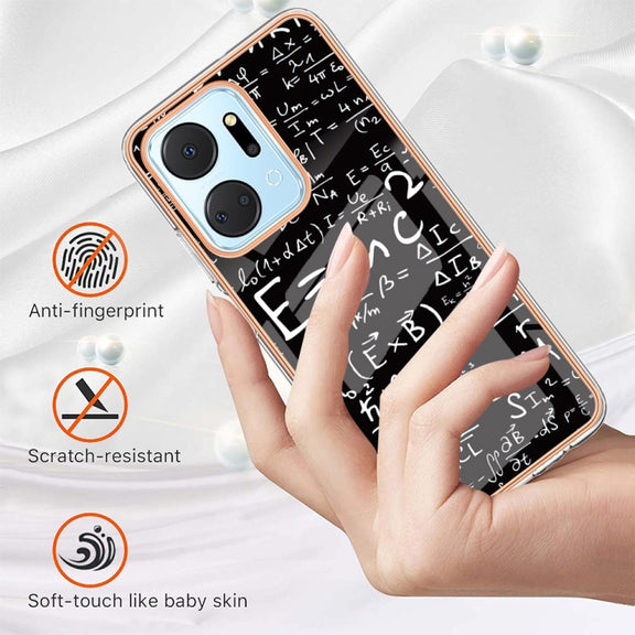 For Honor X7a Electroplating Marble Dual-side IMD Phone Case(Equation)