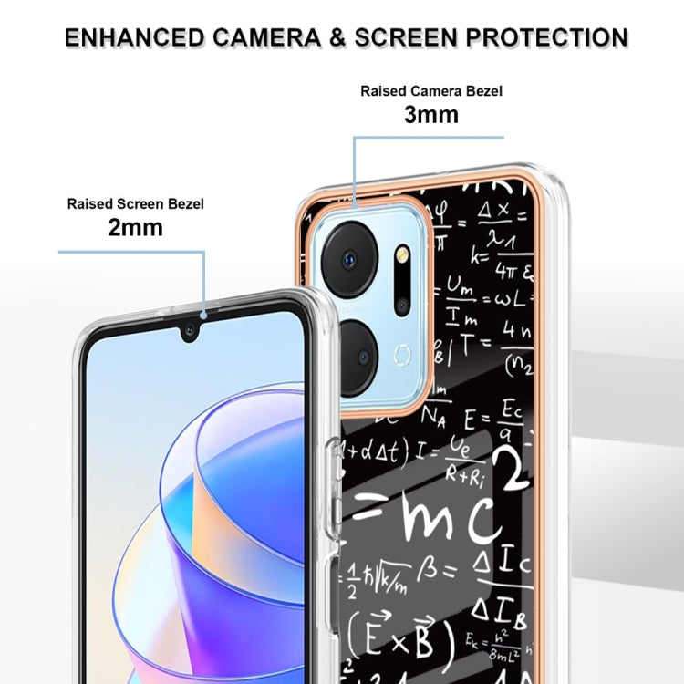 For Honor X7a Electroplating Marble Dual-side IMD Phone Case(Equation)