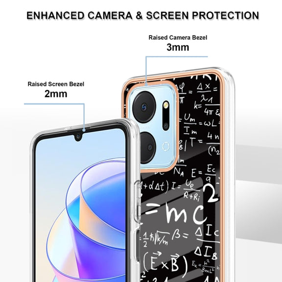 For Honor X7a Electroplating Marble Dual-side IMD Phone Case(Equation)