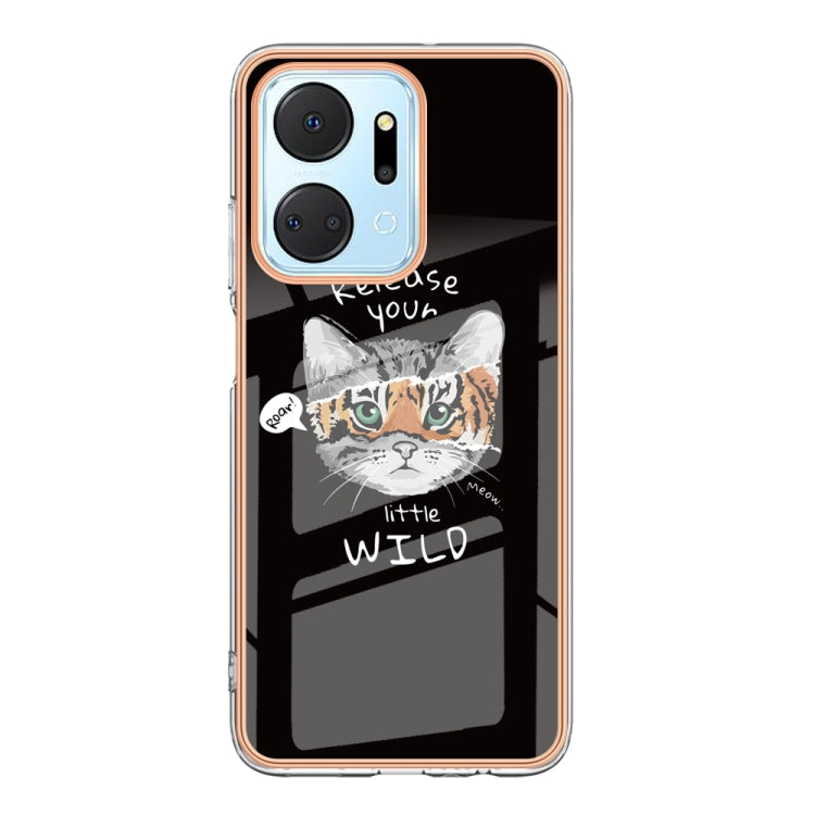 For Honor X7a Electroplating Marble Dual-side IMD Phone Case(Natural Growth)