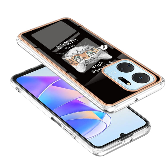 For Honor X7a Electroplating Marble Dual-side IMD Phone Case(Natural Growth)