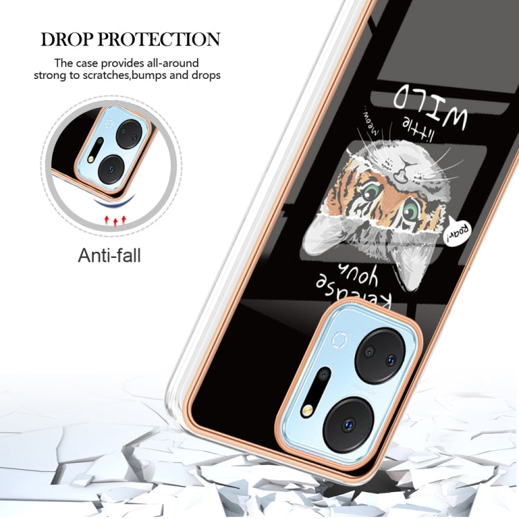 For Honor X7a Electroplating Marble Dual-side IMD Phone Case(Natural Growth)