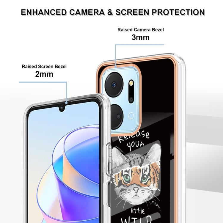 For Honor X7a Electroplating Marble Dual-side IMD Phone Case(Natural Growth)