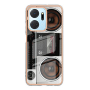 For Honor X7a Electroplating Marble Dual-side IMD Phone Case(Retro Radio)