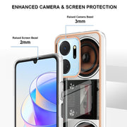 For Honor X7a Electroplating Marble Dual-side IMD Phone Case(Retro Radio)