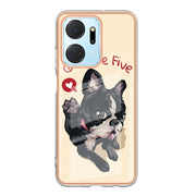 For Honor X7a Electroplating Marble Dual-side IMD Phone Case(Lucky Dog)