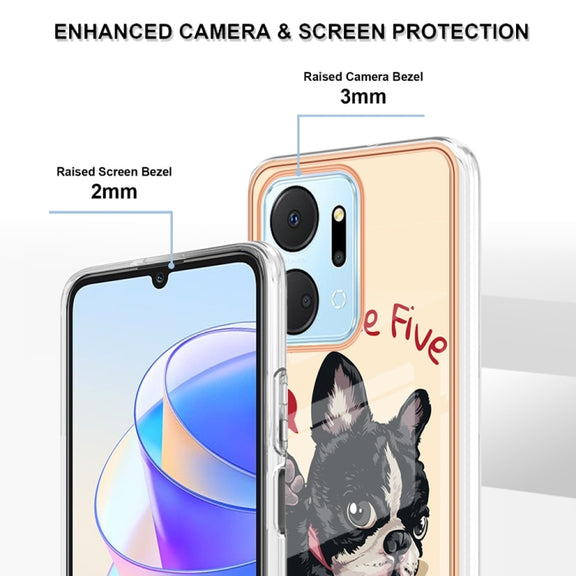 For Honor X7a Electroplating Marble Dual-side IMD Phone Case(Lucky Dog)
